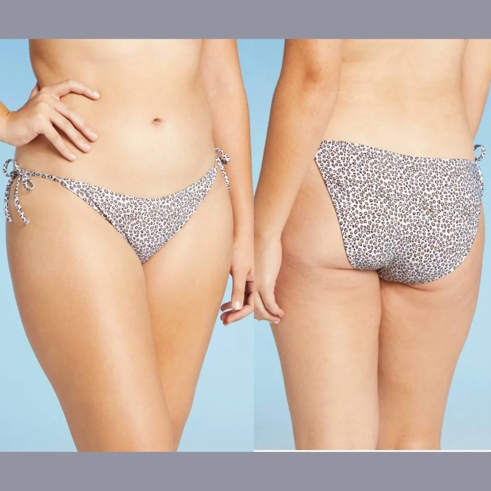 NWT Xhilaration Leopard Ribbed Top [ M‎ ] + String Bikini Bottom [ S ]